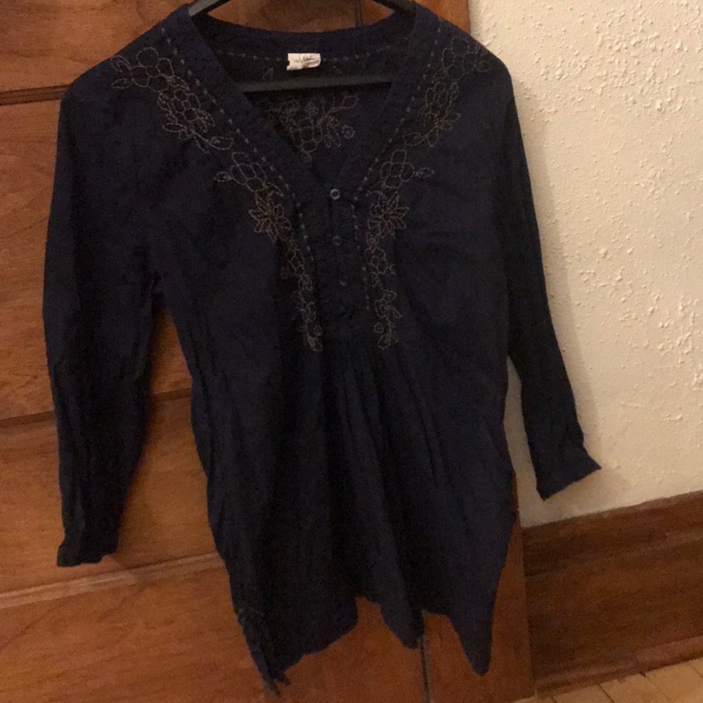 Long Sleeved Cotton Embroidered Top H&M